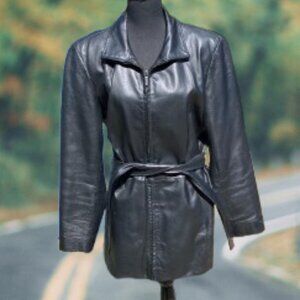 Vintage 90s Leather Jacket/Coat sz L Daily Wear Office Spring Fall Retro